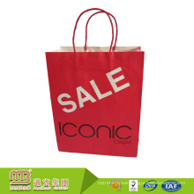 Custom Full Color Logo Printing Recycled Twisted Handle Shopping Carrying Packaging Small Kraft Red Paper Bag